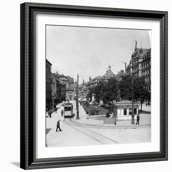Promenadeplatz in Munich, Germany, C1900s-Wurthle & Sons-Framed Photographic Print