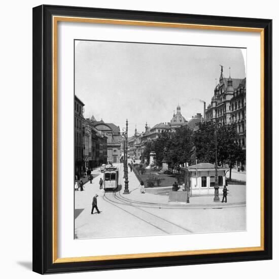 Promenadeplatz in Munich, Germany, C1900s-Wurthle & Sons-Framed Photographic Print