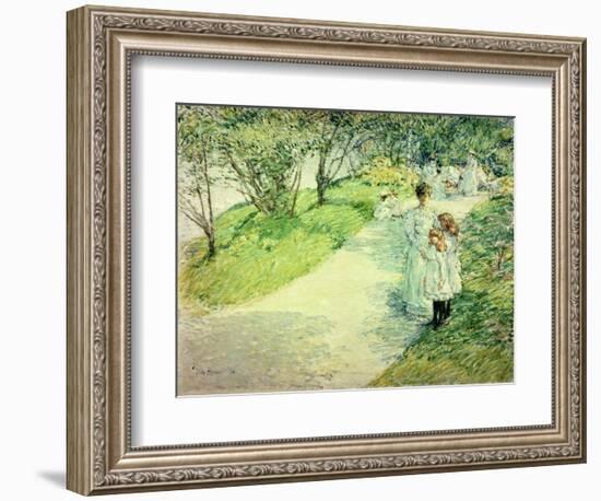 Promenaders in the Garden, 1898-Childe Hassam-Framed Giclee Print