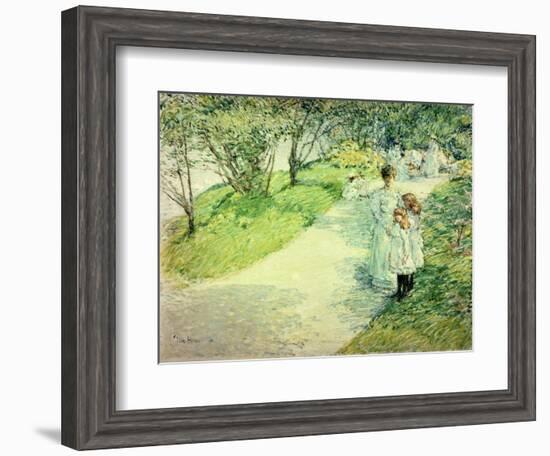 Promenaders in the Garden, 1898-Childe Hassam-Framed Giclee Print