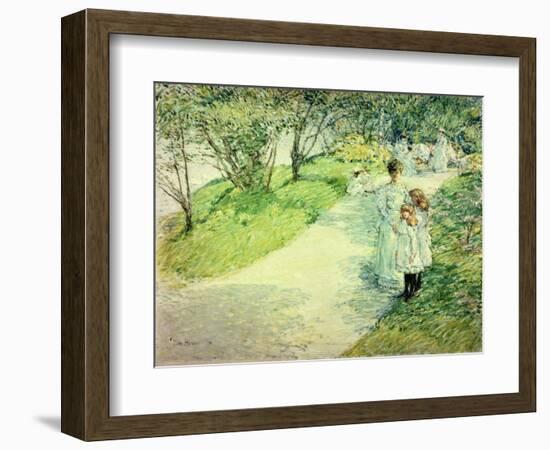 Promenaders in the Garden, 1898-Childe Hassam-Framed Giclee Print