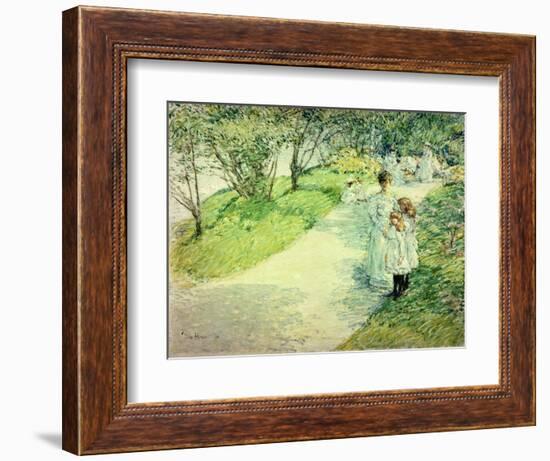 Promenaders in the Garden, 1898-Childe Hassam-Framed Giclee Print