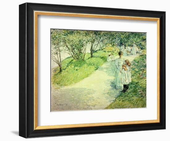 Promenaders in the Garden, 1898-Childe Hassam-Framed Giclee Print