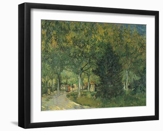 Promenaders, Jardin Du Poete (Arles), 1888-Vincent van Gogh-Framed Giclee Print