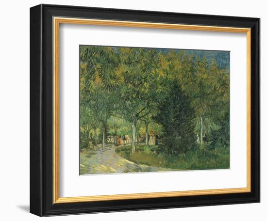 Promenaders, Jardin Du Poete, Arles, 1888-Vincent van Gogh-Framed Giclee Print