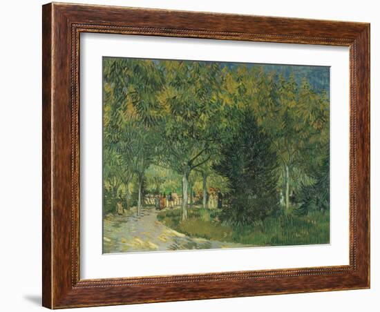 Promenaders, Jardin Du Poete, Arles, 1888-Vincent van Gogh-Framed Giclee Print