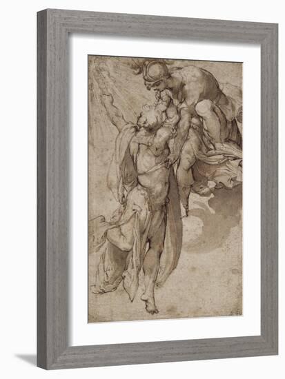 Prometheus, Aided by Minerva, Steals Fire from Heaven-Pellegrino Tibaldi-Framed Giclee Print