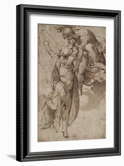 Prometheus, Aided by Minerva, Steals Fire from Heaven-Pellegrino Tibaldi-Framed Giclee Print