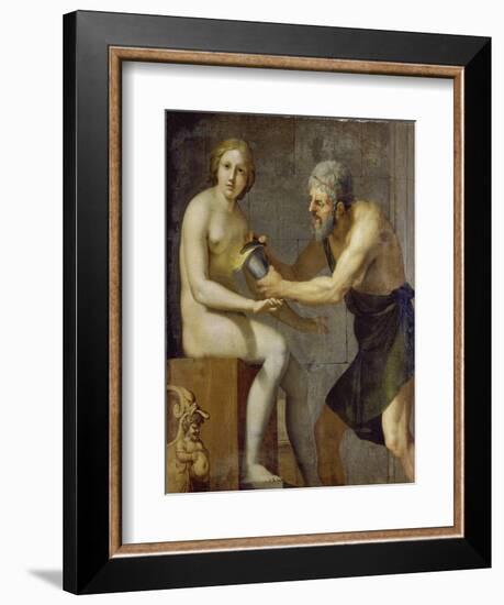 Prometheus Bringing His Clay Statue to Life with the Use of Fire-Camille Pissarro-Framed Giclee Print