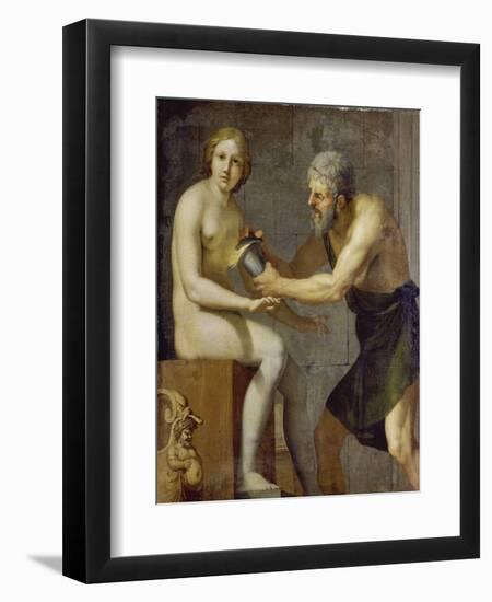 Prometheus Bringing His Clay Statue to Life with the Use of Fire-Camille Pissarro-Framed Giclee Print