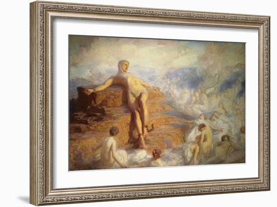 Prometheus Consoled by the Spirits of the Earth-George Spencer Watson-Framed Giclee Print