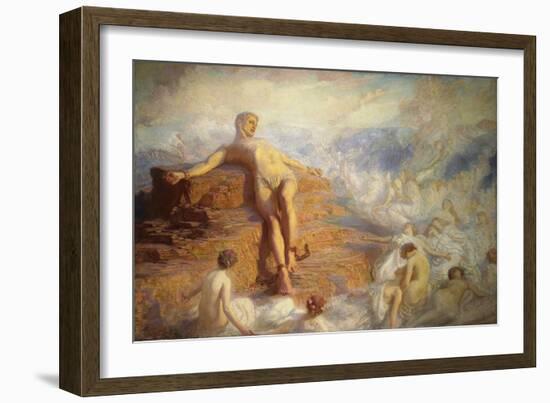 Prometheus Consoled by the Spirits of the Earth-George Spencer Watson-Framed Giclee Print