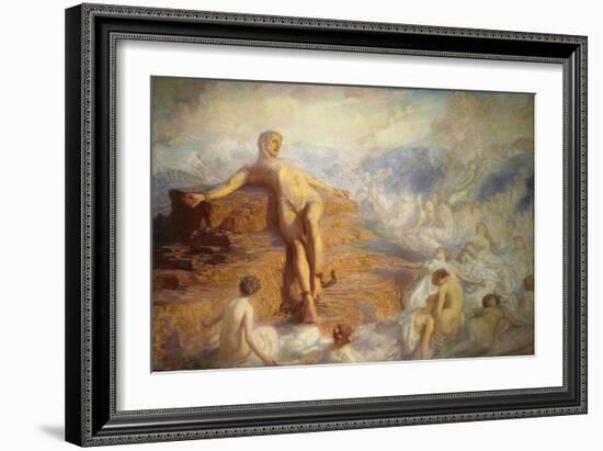 Prometheus Consoled by the Spirits of the Earth-George Spencer Watson-Framed Giclee Print