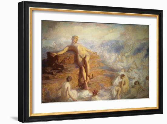 Prometheus Consoled by the Spirits of the Earth-George Spencer Watson-Framed Giclee Print