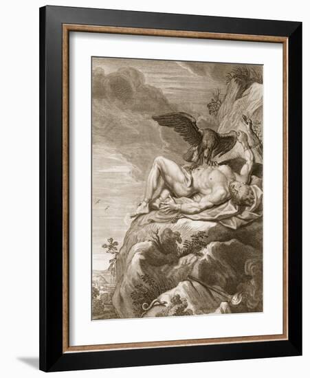 Prometheus Tortured by a Vulture, 1731 (Engraving)-Bernard Picart-Framed Giclee Print