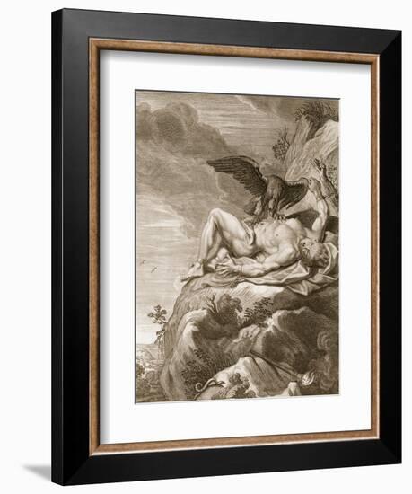 Prometheus Tortured by a Vulture, 1731 (Engraving)-Bernard Picart-Framed Giclee Print