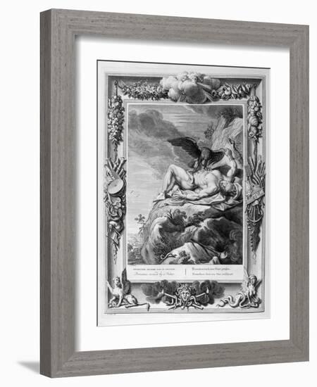 Prometheus Tortured by a Vulture, 1733-Bernard Picart-Framed Giclee Print