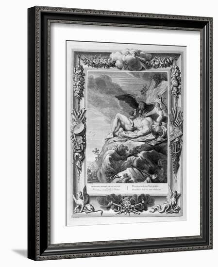 Prometheus Tortured by a Vulture, 1733-Bernard Picart-Framed Giclee Print