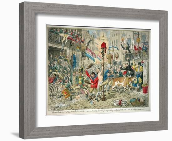 Promis'D Horrors of the French Invasion, Published by Hannah Humphrey, 1796-James Gillray-Framed Giclee Print