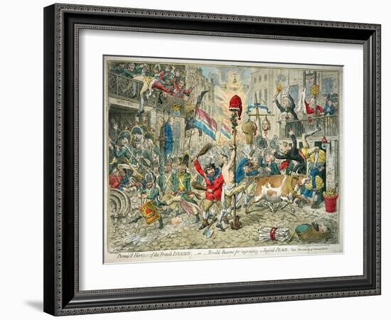 Promis'D Horrors of the French Invasion, Published by Hannah Humphrey, 1796-James Gillray-Framed Giclee Print