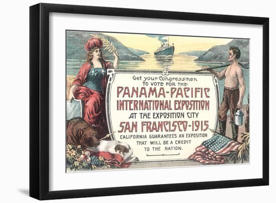 Promotion for Panama-Pacific Exposition, San Francisco, California-null-Framed Art Print