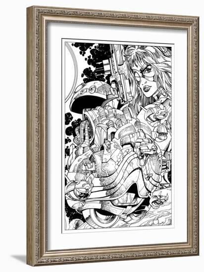 Promotional Drawing of Phaedra for the Malibu Series-Walter Simonson-Framed Art Print