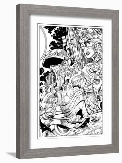 Promotional Drawing of Phaedra for the Malibu Series-Walter Simonson-Framed Art Print