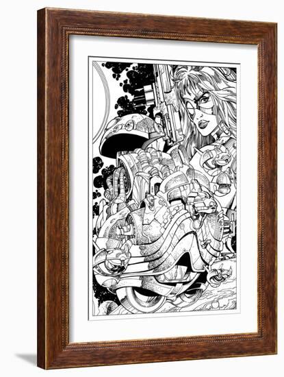 Promotional Drawing of Phaedra for the Malibu Series-Walter Simonson-Framed Art Print