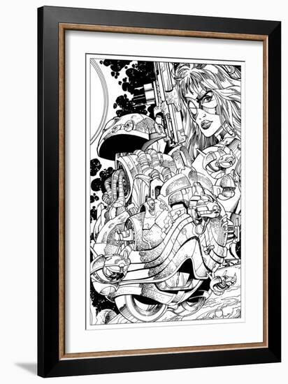 Promotional Drawing of Phaedra for the Malibu Series-Walter Simonson-Framed Art Print