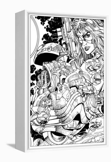 Promotional Drawing of Phaedra for the Malibu Series-Walter Simonson-Framed Stretched Canvas