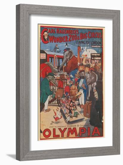 Promotional Poster for Carl Hagenbeck's Wonder Zoo and Big Circus at Olympia-null-Framed Giclee Print