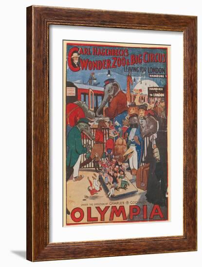 Promotional Poster for Carl Hagenbeck's Wonder Zoo and Big Circus at Olympia-null-Framed Giclee Print