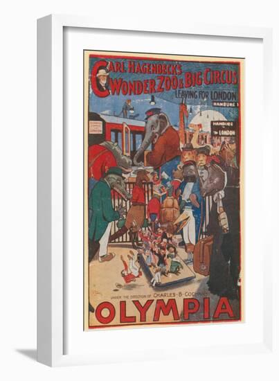Promotional Poster for Carl Hagenbeck's Wonder Zoo and Big Circus at Olympia-null-Framed Giclee Print