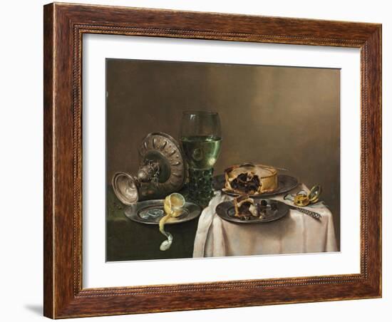 Pronk Still Life, with a Roemer, an Upturned Silver Tazza, a Half-Peeled Lemon on a Pewter Plate,…-Willem Claesz. Heda-Framed Giclee Print