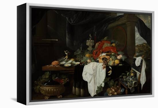Pronk Still Life with Fruit, Oyters, and Lobsters, C. 1640-Andries Benedetti-Framed Premier Image Canvas