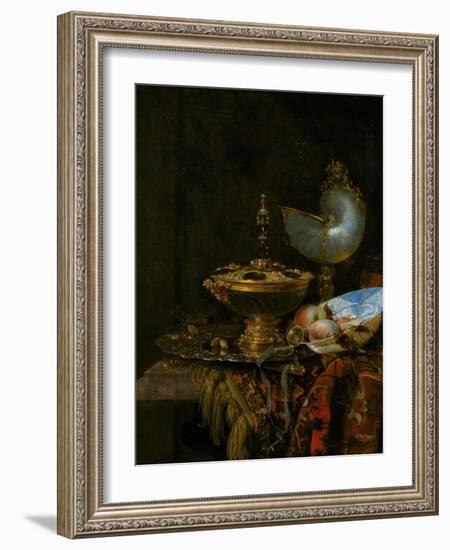 Pronkstilleven  Nature Morte Au Bol Holbein, Gobelet De Nautile, Coupe Et Saladier (Pronk Still Li-Willem Kalf-Framed Giclee Print