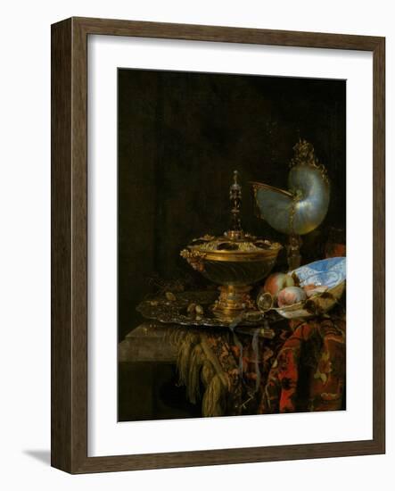 Pronkstilleven  Nature Morte Au Bol Holbein, Gobelet De Nautile, Coupe Et Saladier (Pronk Still Li-Willem Kalf-Framed Giclee Print