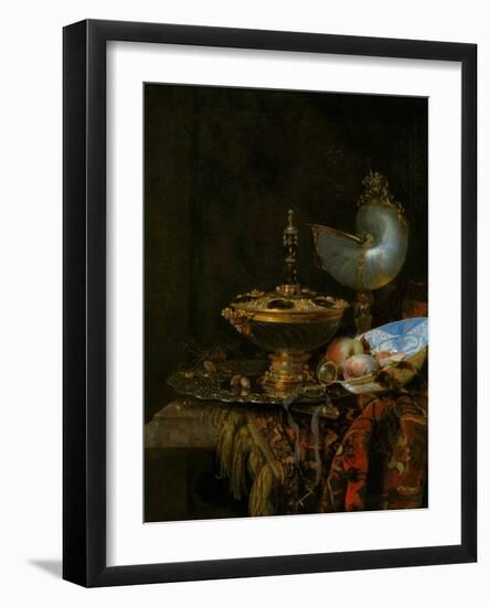 Pronkstilleven  Nature Morte Au Bol Holbein, Gobelet De Nautile, Coupe Et Saladier (Pronk Still Li-Willem Kalf-Framed Giclee Print