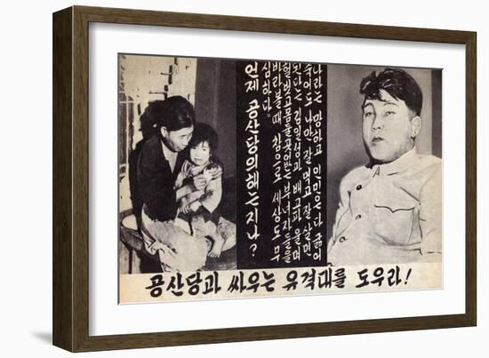 Propaganda Leaflet Distributed by United Nations Forces Lead by U.S. During the Korean War, 1950-53-null-Framed Art Print