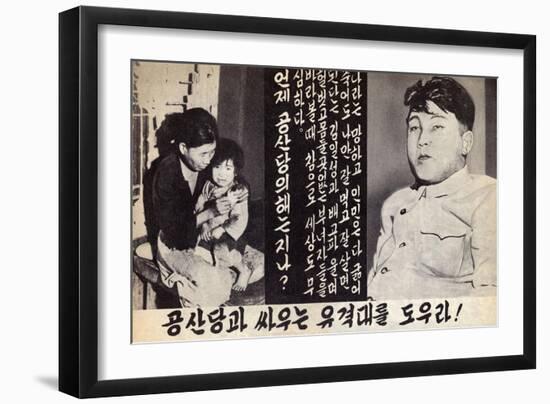 Propaganda Leaflet Distributed by United Nations Forces Lead by U.S. During the Korean War, 1950-53-null-Framed Art Print