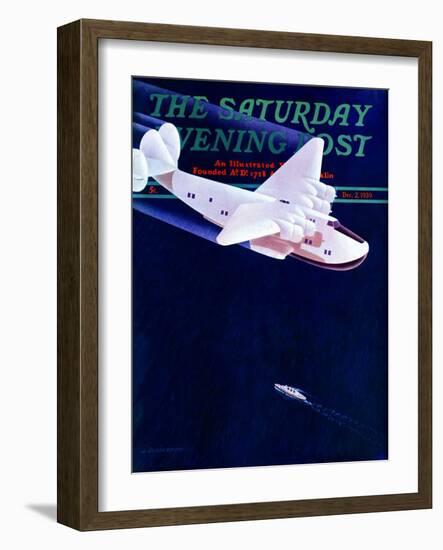 "Propeller Plane," Saturday Evening Post Cover, December 2, 1939-H. Wilson Smith-Framed Giclee Print