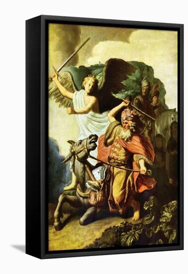 Prophet Balaam and the Donkey-Rembrandt van Rijn-Framed Stretched Canvas