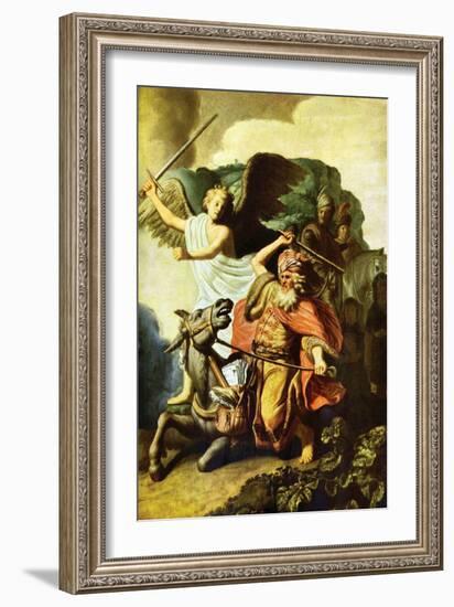 Prophet Balaam and the Donkey-Rembrandt van Rijn-Framed Art Print