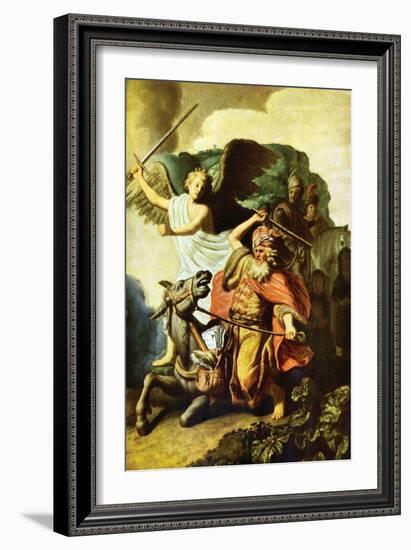 Prophet Balaam and the Donkey-Rembrandt van Rijn-Framed Art Print