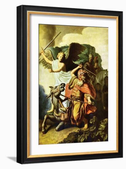 Prophet Balaam and the Donkey-Rembrandt van Rijn-Framed Art Print