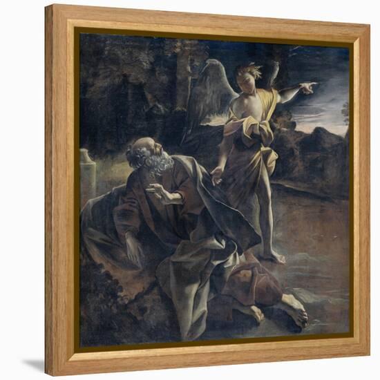 Prophet Elijah in the Desert Awakened by an Angel-Giovanni Lanfranco-Framed Stretched Canvas