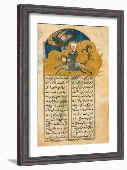 Prophet Muhammados Mystical Ascension to Heaven on the Winged Horse Buraq, Accompanied-null-Framed Giclee Print