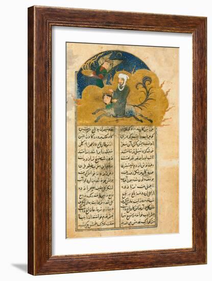 Prophet Muhammados Mystical Ascension to Heaven on the Winged Horse Buraq, Accompanied-null-Framed Giclee Print