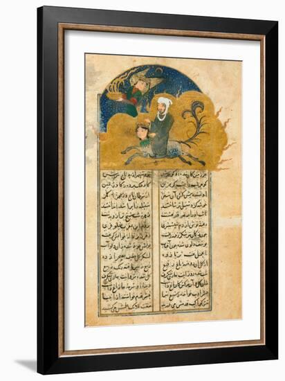 Prophet Muhammados Mystical Ascension to Heaven on the Winged Horse Buraq, Accompanied-null-Framed Giclee Print