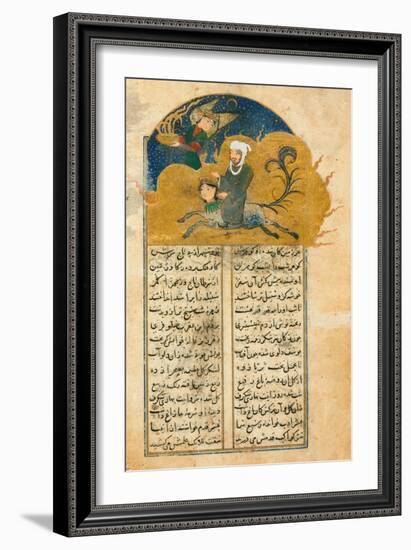 Prophet Muhammados Mystical Ascension to Heaven on the Winged Horse Buraq, Accompanied--Framed Giclee Print